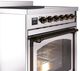 Ilve® Nostalgie II Noblesse 30'' Stainless Steel Pro Style Induction Range with Burnished Trim-4