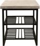 Riverside Furniture Capri Alabaster Travertine Side Table with Black Base-2