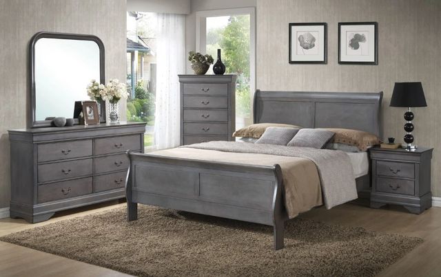 American Wholesale Furniture Louis Philippe Gray Nightstand-1