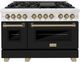 ZLINE Autograph Edition 48" Satin Stainless Steel Pro Style Dual Fuel Range with Black Matte Door-0