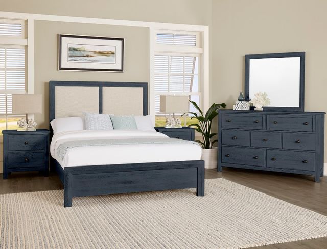 Artisan & Post by Vaughan-Bassett Customizable 126 Custom Express Linen California King Upholstered Panel Bed-1
