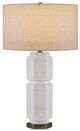 Currey & Company Glebe Antique Brass/White Table Lamp-1