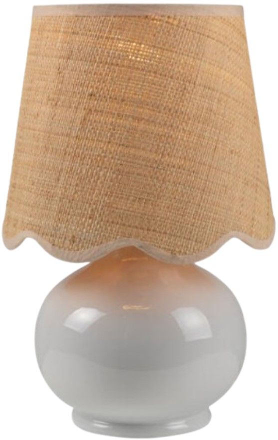 Surya Stella Glazed White Table Lamp-4