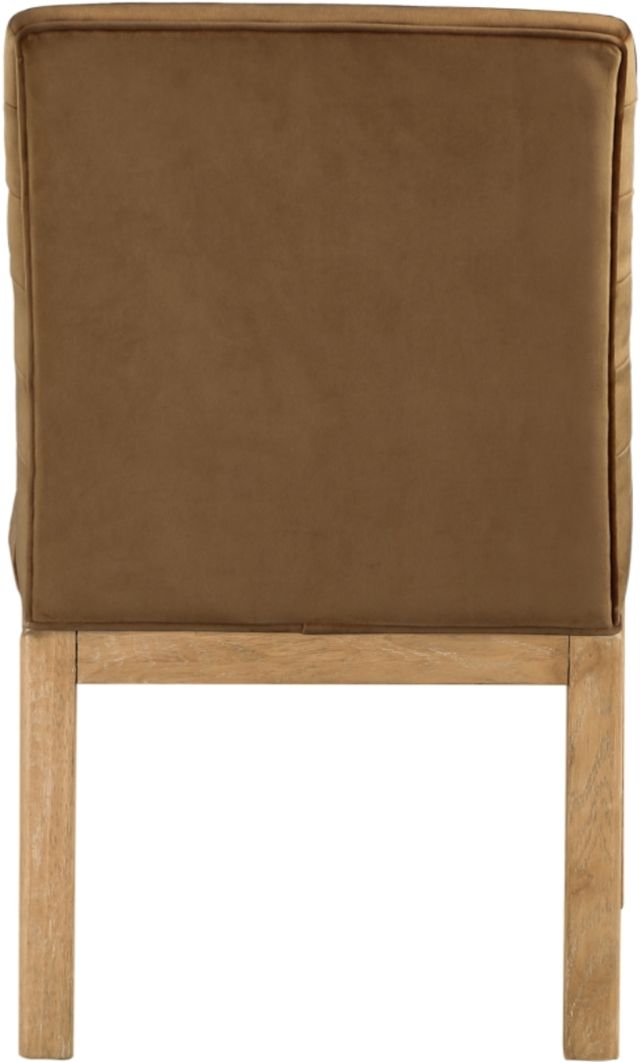 Meridian Furniture Evelyn Saddle/Natural Velvet Upholstered Side Chair-3