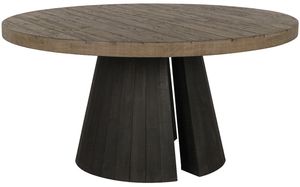 front view of the Classic Home Madison Black/Natural Round Dining Table