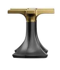 KOHLER® Occasion® Matte Black with Brushed Moderne Brass Cross Bathroom Sink Faucet Handles-2