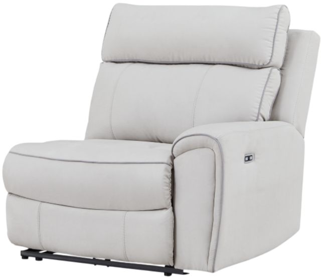 Signature Design by Ashley® Social Pointe 5-Piece Ash/Pearl Power Reclining Sectional with Storage Consoles-4
