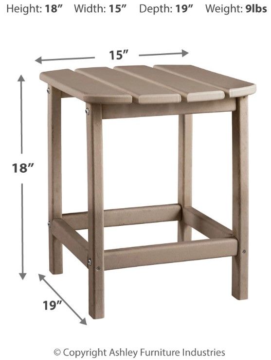Signature Design by Ashley® Sundown Treasure Driftwood Outdoor Rectangular End Table-3