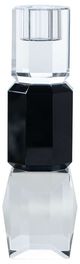 A & B Home Black/Clear Taper Candle Holder-2