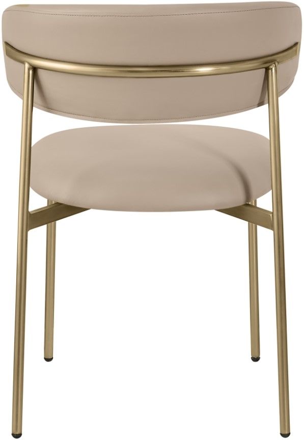 Meridian Furniture Lupita Taupe/Gold Vegan Leather Dining Chair-4