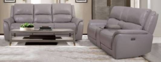 Furniture of America® Gorgius 2-Piece Light Gray Power Reclining Living Room Sitting Set-0
