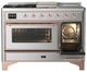 Ilve® Majestic III 48" Stainless Steel Pro Style Dual Fuel Liquid Propane Range with Triple Glass Door and Copper Trim-4