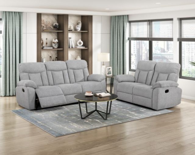 Homelegance® Jules Gray Double Manual Reclining Loveseat-1