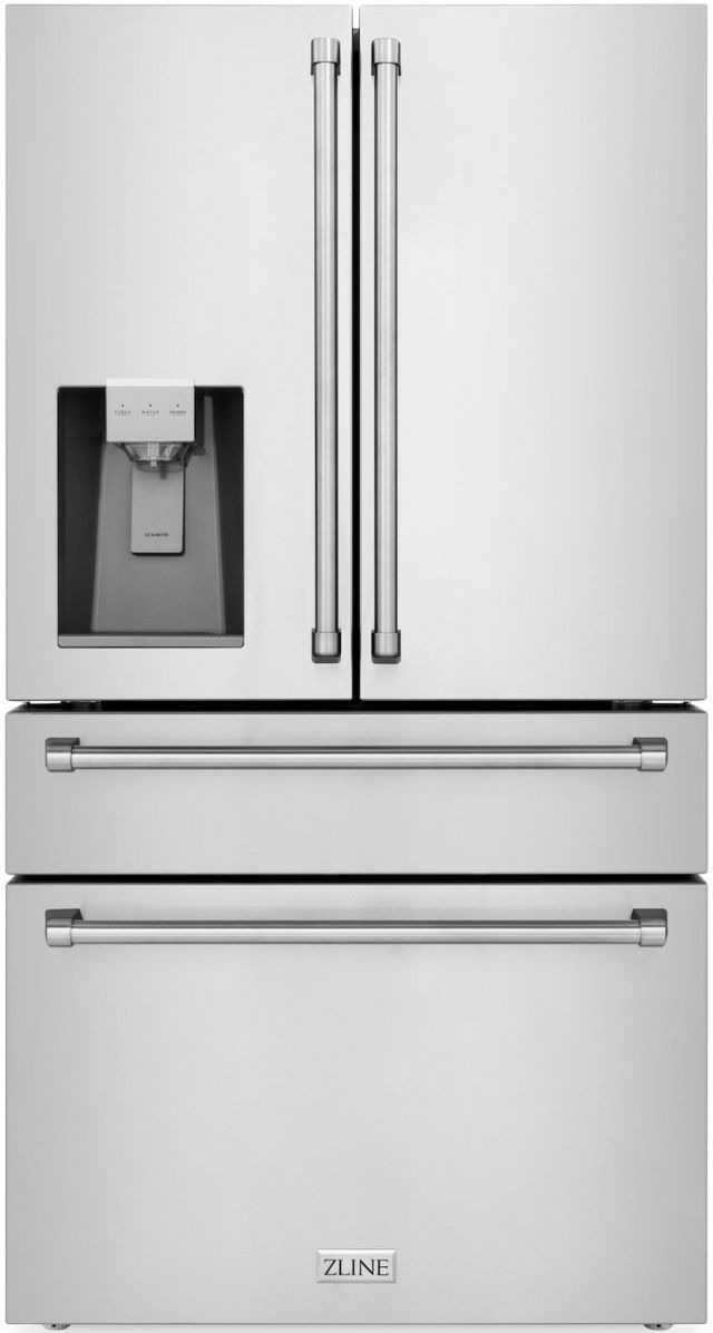 ZLINE 36 in. 21.6 Cu. Ft. Fingerprint Resistant Stainless Steel Counter Depth French Door Refrigerator