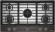 KitchenAid® 36" Black Ore Gas Cooktop with 5 Burners and Integrated Wok Grate-0