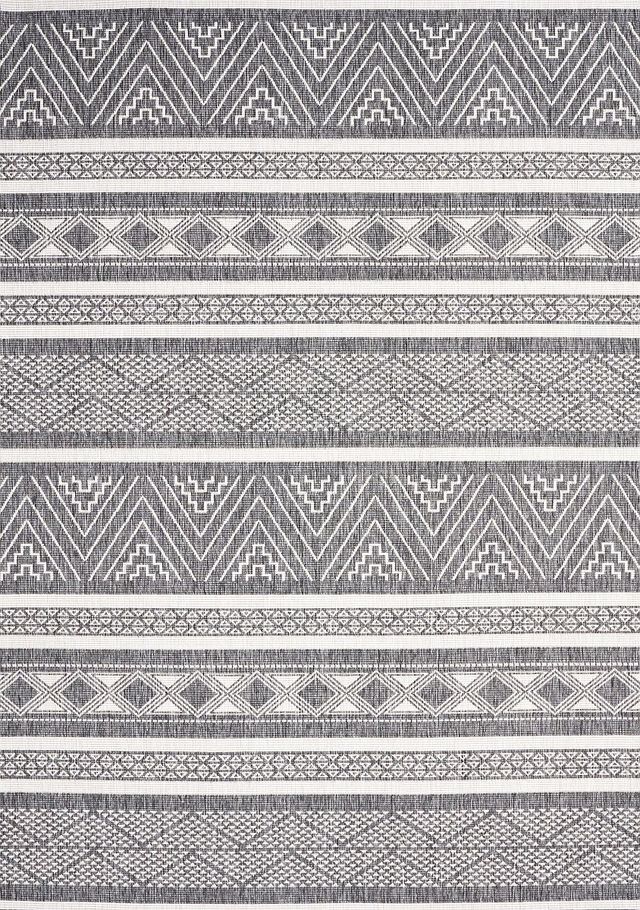 Kalora Interiors Bristol Grey/White 5'x8' Indoor/Outdoor Area Rug-0