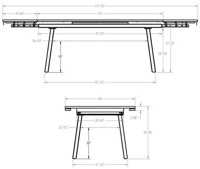Amisco Customizable Lewis Walnut Veneer Dining Table with Extension-2