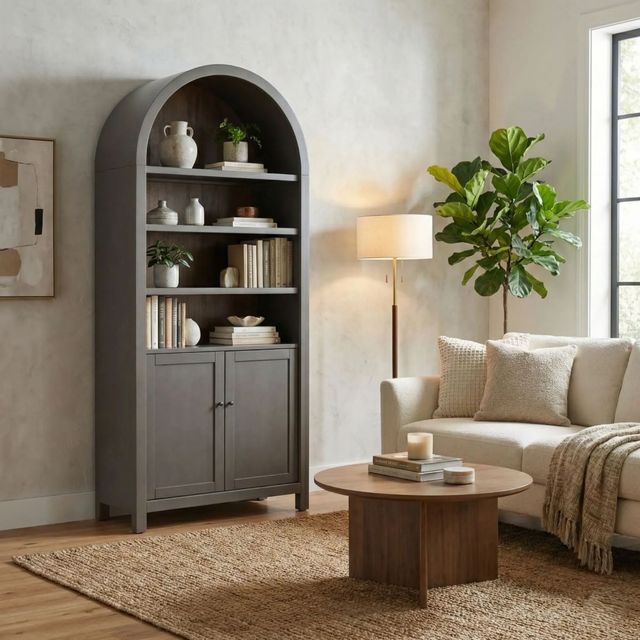 Sunny Designs™ Buckskin/Urban Bronze Display Cabinet-1