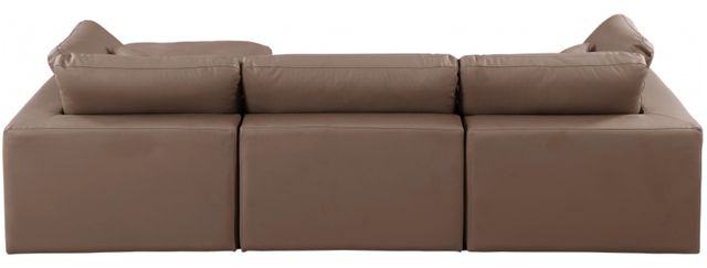Meridian Furniture Comfy 4-Piece Brown Vegan Leather Sectional-2