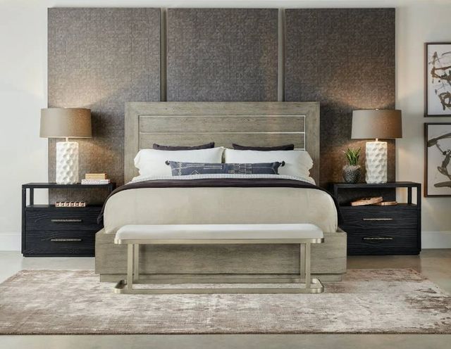 Hooker® Furniture Linville Falls Mill Ridge Mink King Panel Bed-1