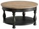 Riverside Furniture Barrington Antique Oak Round Coffee Table with Matte Black Base-0