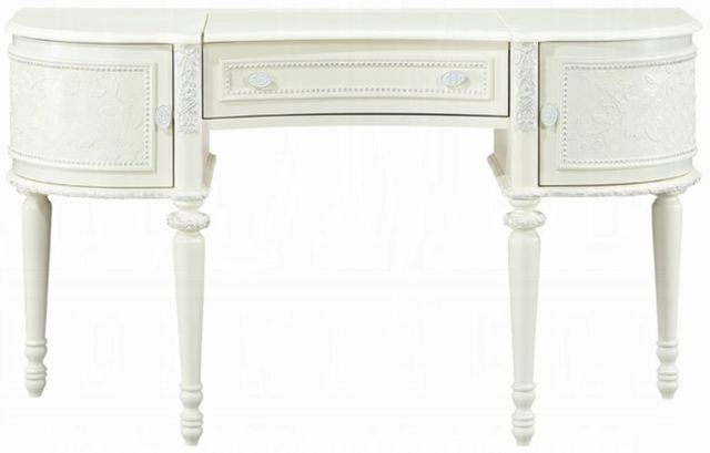 ACME Furniture Dorothy Ivory Vanity Desk and Mirror-3