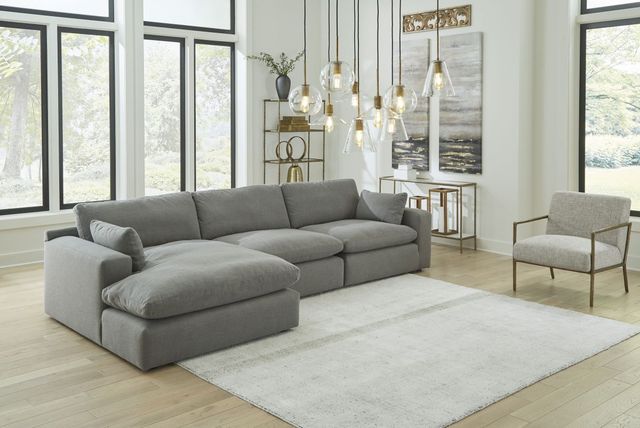 Benchcraft® Elyza 3-Piece Smoke Left-Arm Facing Sectional with Chaise-2