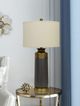 Cal® Lighting & Accessories Lecce Copper Glazed/Smoke Ash Table Lamp-1