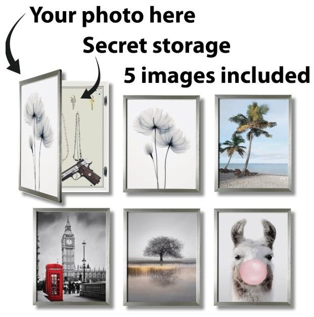 Classy Living Creative Silver Secret Storage Wall Art-0