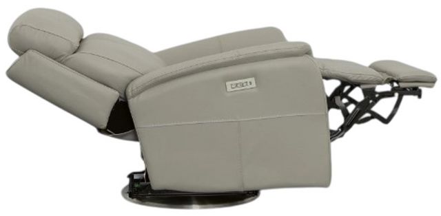 Flexsteel® View Light Gray Swivel Power Recliner with Power Headrest and Lumbar-4