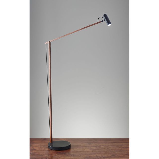 Adesso® Crane Walnut Wood/ Black LED Floor Lamp-1