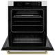 ZLINE Autograph Edition Professional 30" Stainless Steel True Convection Single Wall Oven with Air Fry and Self Clean with Polished Gold Helix Handle -2