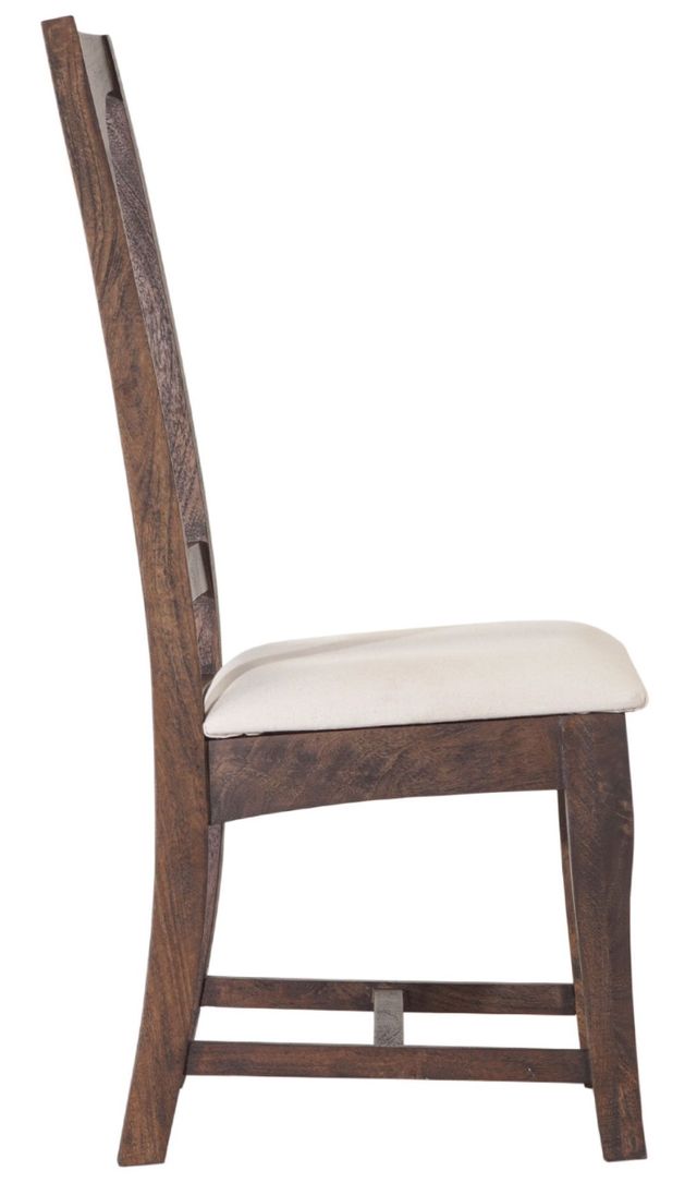 Home Trends & Design Nimes Antique Oak/Weathered Mango Upholstered Dining Chair-2