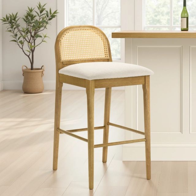 Armen Living Lucio Amber Glow/White Barstool-1