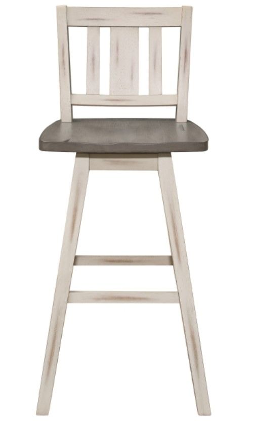 Homelegance® Amsonia Distressed Gray/White Sand Swivel Pub Height Chair-2