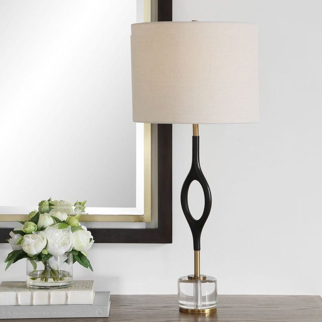 Uttermost® Maryam Antique Brass/Black Buffet Lamp-0