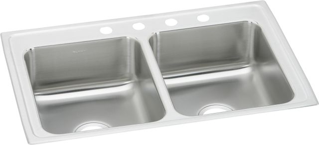 Elkay Celebrity® Brushed Satin 33" x 19-1/2" x 7-1/8" 1-Hole Equal Double Bowl Drop-In Sink-0