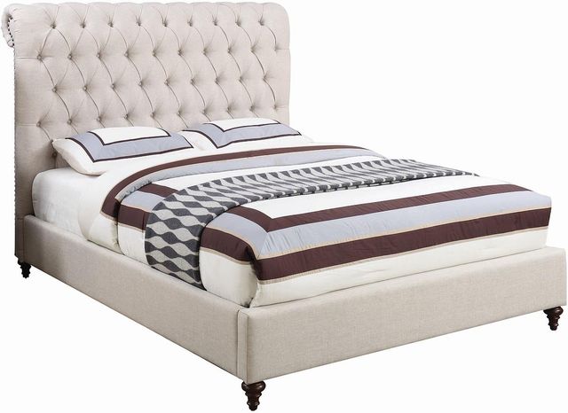 Coaster® Devon 5-Piece Beige/Burnished Oak Queen Bedroom Set-1