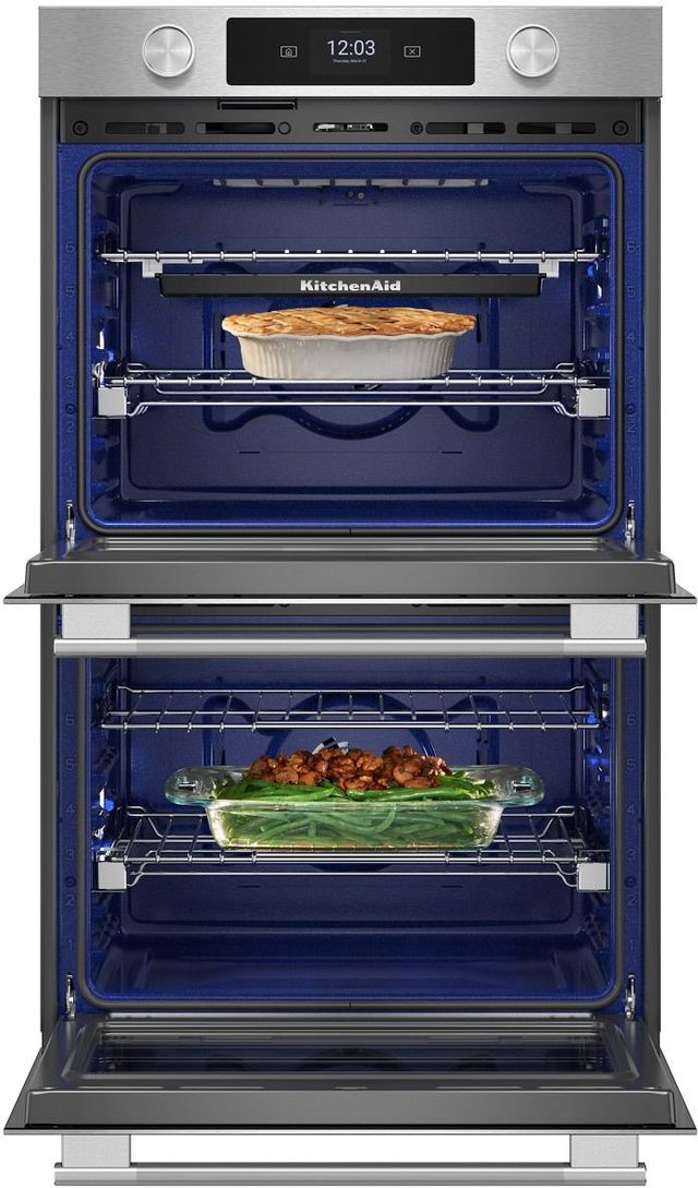 KitchenAid® 30" PrintShield™ Stainless Steel Smart Double Electric Wall Oven with Assisted Cook Cycles-2