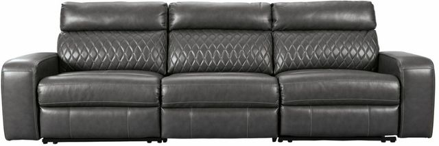 Signature Design by Ashley® Samperstone 3-Piece Gray Power Reclining Sectional Sofa-1