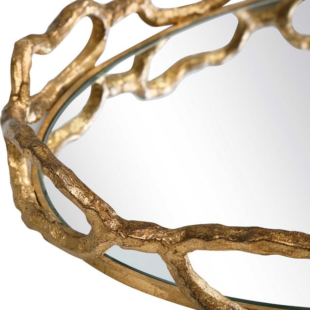 Uttermost® Cable Gold Leaf Chain Mirrored Tray-4