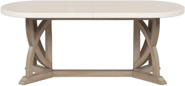 Bernards Citrus Heights Cement Top Trestle Dining Table with Sand Base-1