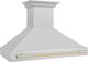 ZLINE Autograph Edition 48" Satin Stainless Steel Wall Mounted Range Hood with Polished Gold Handle-3