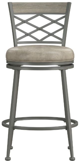 HH2 Home Hutchinson Pewter Swivel Counter Stool-1