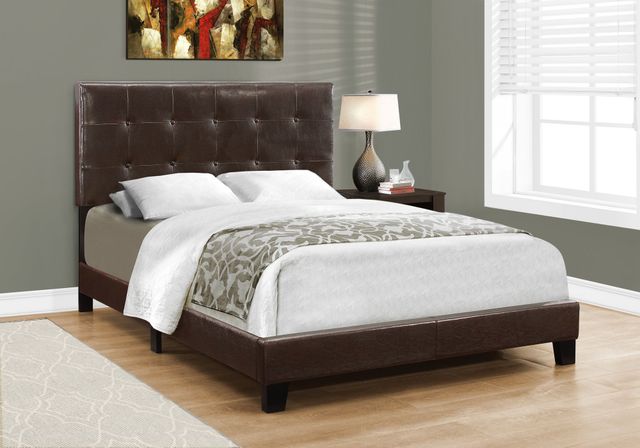 Monarch Specialties Inc. Brown Leather Full Bed-1