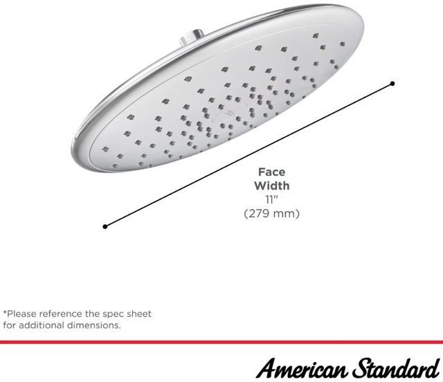 American Standard Spectra® Brushed Cool Sunrise Water-Saving Rain Showerhead-4