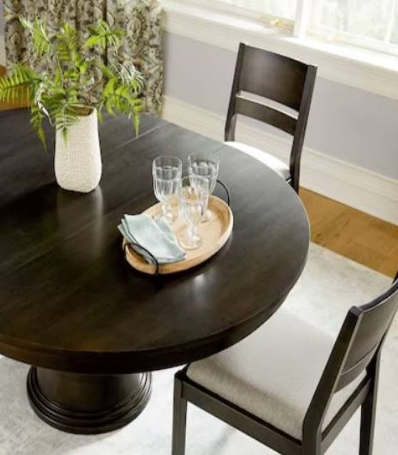 Bassett® Furniture BenchMade Origins Nichols Carbon Round Dining Table with Leaf-3
