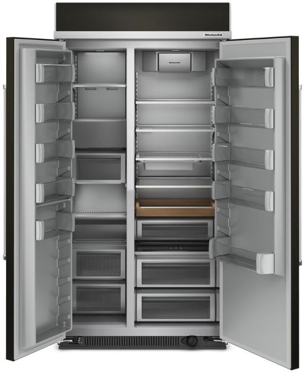 KitchenAid® 42 in. 25.5 Cu. Ft. PrintShield™ Finish Black Stainless Steel Built In Counter Depth Side-by-Side Refrigerator-2