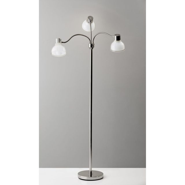 Adesso® Presley Polished Nickel 3-Arm Arc Lamp-1