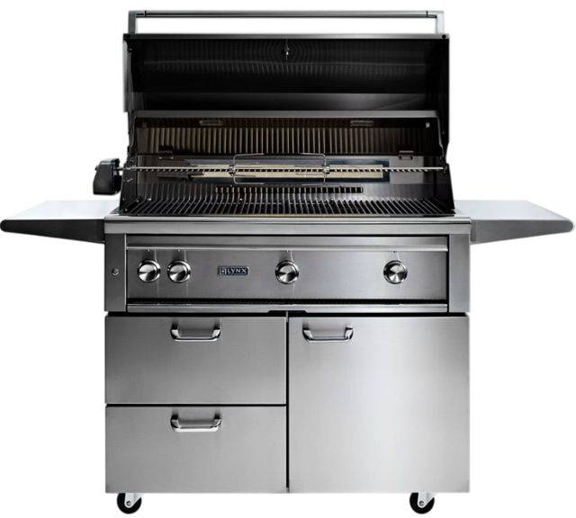 LYNX® Professional 3-Burner Stainless Steel Freestanding Liquid Propane Grill with 1 Trident Infrared Burner, 2 Ceramic Burners and Rotisserie-4